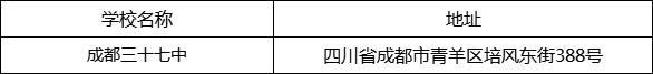 成都市成都三十七中地址在哪里？