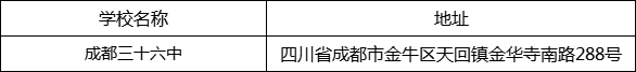 成都市成都三十六中地址在哪里？