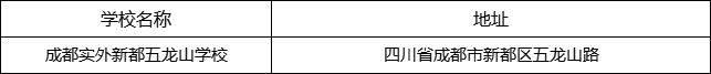 成都市成都實外新都五龍山學校地址在哪里？