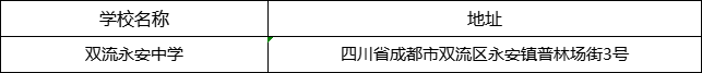 成都市雙流永安中學地址在哪里？