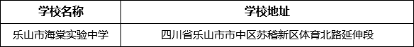 樂山市海棠實驗中學學校地址在哪里？