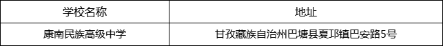 甘孜州康南民族高級中學地址在哪里？