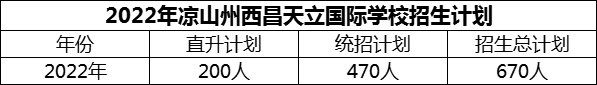 2024年涼山州西昌天立國際學(xué)校招生計劃是多少？