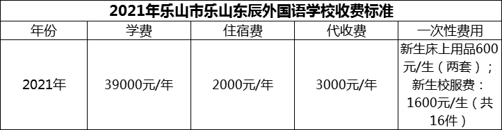 2024年樂山市樂山東辰外國語學(xué)校學(xué)費(fèi)多少錢？