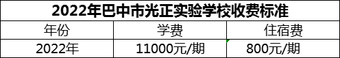 2024年巴中市光正實(shí)驗(yàn)學(xué)校學(xué)費(fèi)多少錢？