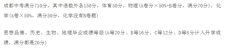 2020年成都中考總分多少？中考滿分是多少？