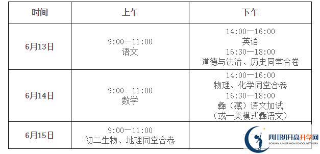 2021涼山州中考時(shí)間安排是怎么樣的？