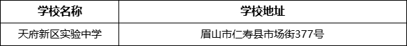 眉山市天府新區(qū)實驗中學(xué)學(xué)校地址在哪里？