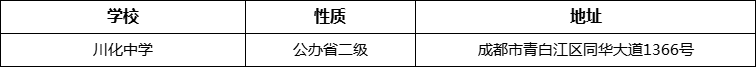 成都市川化中學地址在哪里？